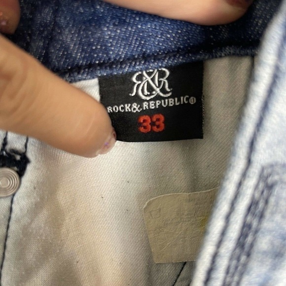 Men's Rock & Republic Vaughn Jeans Distressed Straight Leg Size 33 - Picture 5 of 10